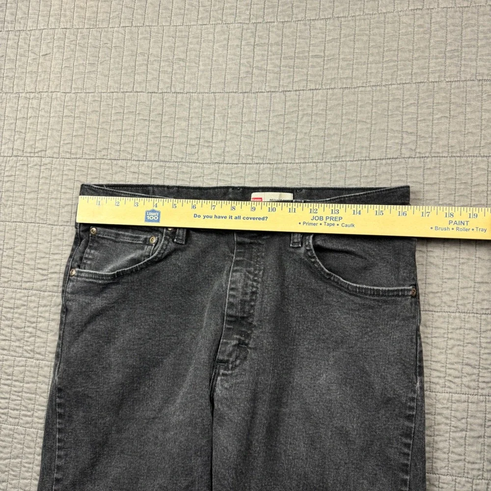 Wrangler Regular Fit Faded Black Jeans Mens 34x32 (33x31) Straight Leg Denim